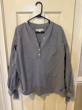 Southern Tide Black and White Gingham Button-Front Women's Shirt